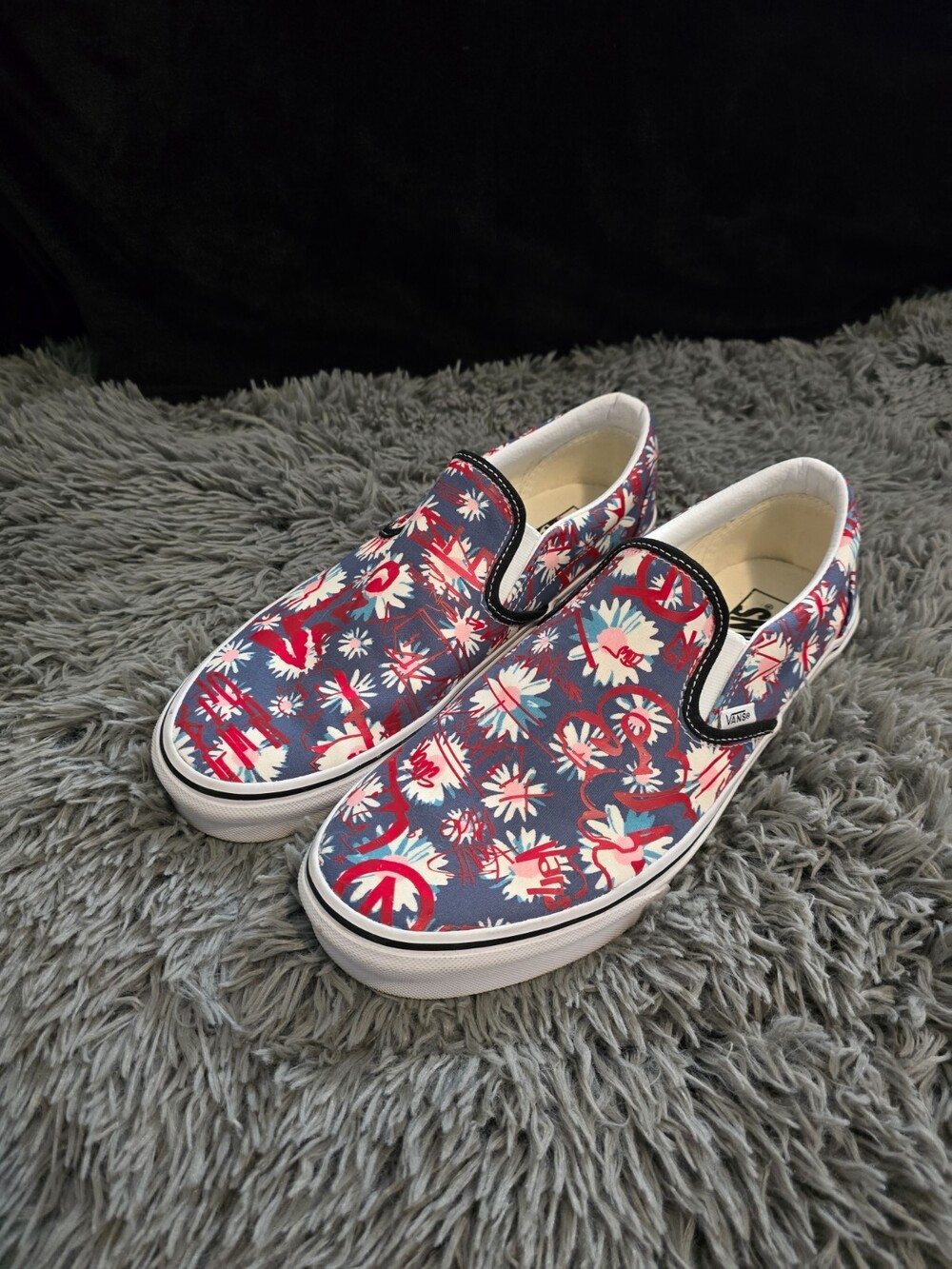 Vans Floral Slip Ons, Size - Men's 10.5 - Women's 12